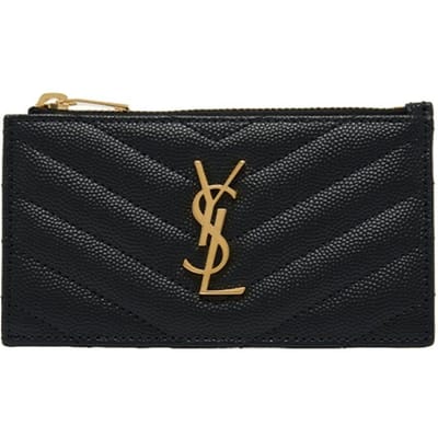 Saint Laurent Portemonnee Cassandra Monogram Matelass Gouden Rits 607915 Bow01 607915 BOW01 1000 black
