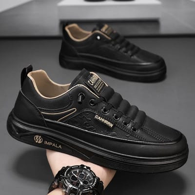 Herenschoenen Leer Mode Sneakers Leer Auto Lopen Kantoor Comfort Herenschoenen Antislip Jeugdschoenen Alles Combineert Indoor Casual Schoenen 44 gray