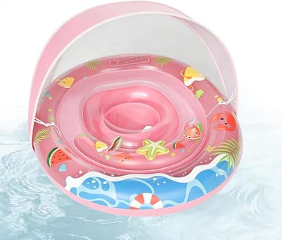 Kinderzwemring met Zonnedak - Baby zwemband baby drijver - Veilig Spelen in Water - Verbeterd Kantelveiligheid