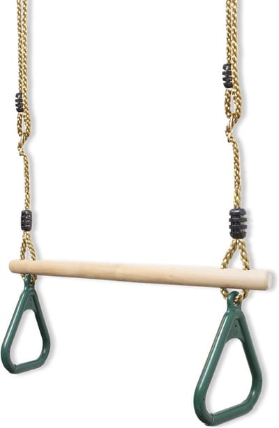 Trapezium Schommel met Ringen voor Kinderen - Gymnastiek Stang van Hout 200cm