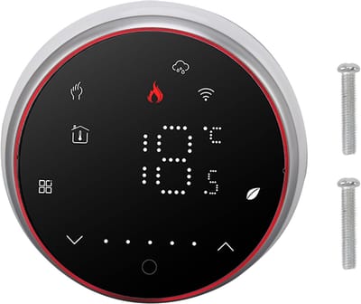 Slimme Thermostaat - Wifi Thermostaat Programmeerbaar - Energie Besparen - Spraakbesturing App - 13 mm dik - Zwart