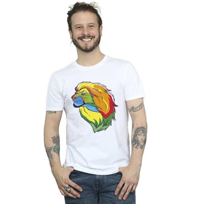 Disney Heren The Lion King Kleuren T-Shirt (Wit)