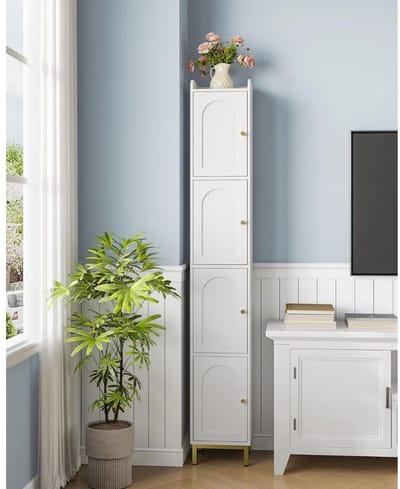 SVN® Kolomkast Staand - Opbergkast - Kast - Wit - 26cm x 28cm x 180cm