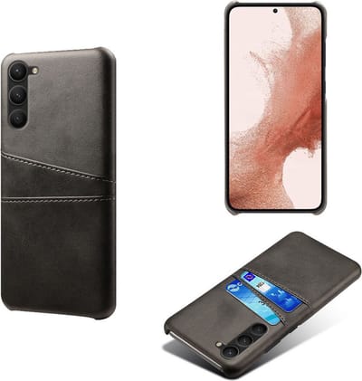 MobyDefend Hoesje - Geschikt voor Samsung Galaxy S24 - Lederen Backcover Met Vakjes Pasjes - Zwart