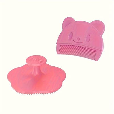 2 Stuks Deluxe Zachte Borstel Badkamerset - Zachte Ontwarringsborstels voor Alle Haartypes - Hoofdmassage & Diepe Reiniging - Comfortabele Haarverzorging, Antiklit Design - Roze