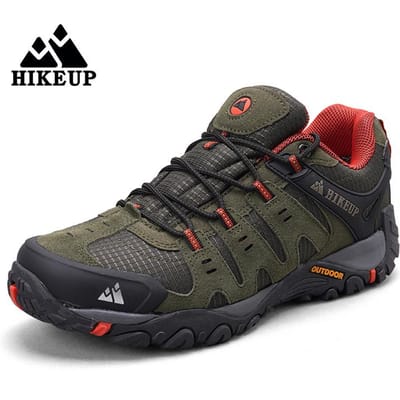 HIKEUP Heren Wandelschoenen Suède Leer Outdoorschoenen Slijtvaste Heren Trekking Wandelen Jagen Tactische Sneakers 43