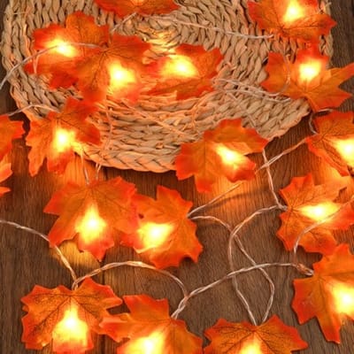 Maple Leaf String Lights - 6M 40 LED Batterij Verlichte Lichtjes voor Binnen en Buiten - Perfect voor Kamers, Feesten en Decoraties