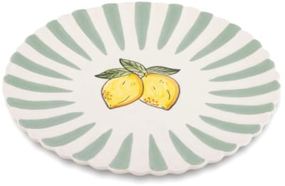 Dinerbord Fruity Citron – Groen/Wit – Aardewerk – ø 28cm - Dishes & Deco