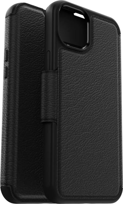 Geschikt voor OtterBox Apple iPhone 15 Plus Geschikt voor Mag Book Case Hoesje Leer - Zwart