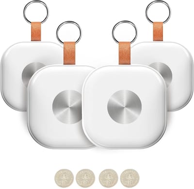 GPS Tracker- Set van 4 stuks - Locatie Tracker - GPS Volgsysteem - Bluetooth Tracker - Real-time Tracking - Smart Tag – Key Finder - Koffer Tracker - Bagage Tracker - Werkt met Apple Find My App - Wit