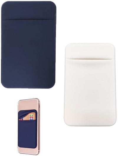 Dailygoods- Telefoonkaarthouder - Set van 2 - Rekbare Stoffen Hoezen - Zelfklevende Sticker - Geschikt voor Identiteitskaart/Creditcards - Slank/Compact Design - Kaarthouder