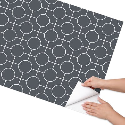 Coloray Meubel Wrap Folie - Grijs Meubelfolie - 75x150 cm - Decoratiefolie Zelfklevend Geometrische cirkels - Meubelfolie Zelfklevend - Minimalist Meubelfolie - Wrapfolie Keuken - Wanddecoratie - Achtergronden en patronen