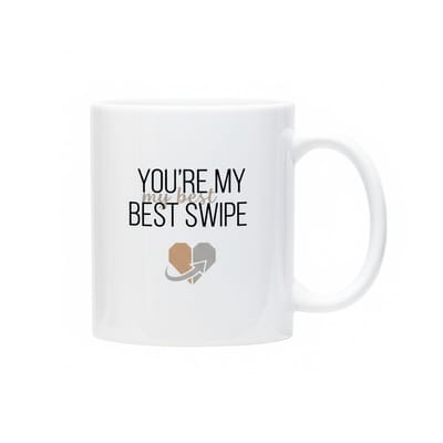Romantische Koffiemok 330ml – “You’re My Best Swipe” – Lief Cadeau voor Koppels & Valentijnsdag