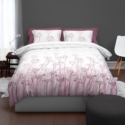 Satin d'Or Wildflower - Dekbedovertrek - Eenpersoons - 140x200/220 cm + 1 kussensloop 60x70 cm - Rose