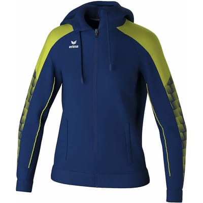 Erima Evo Star Trainingsjack Met Capuchon Dames - Marine / Geel | Maat: 36