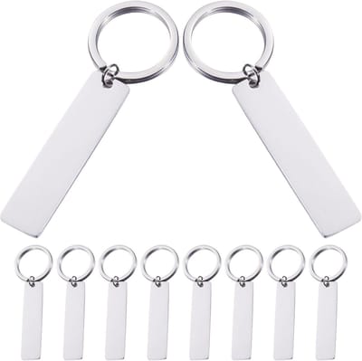 Metalen Tags - Sleutel Labels - Decoratie en Markering - Graveerbaar Roestvrij Staal - 10 Stuks - Zilver