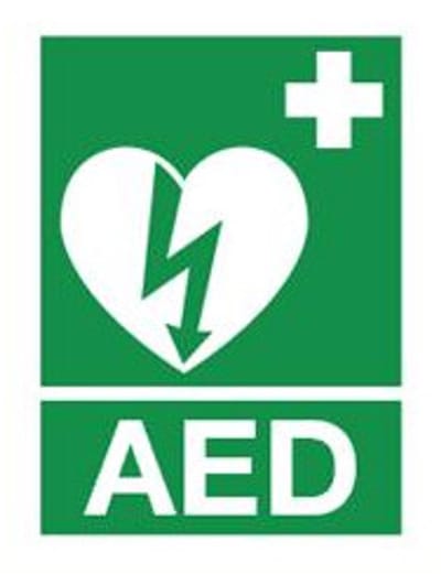 AED bord met tekst - kunststof 200 x 150 mm