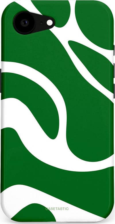 Casetastic Hoesje Geschikt voor Apple iPhone 16e Magsafe - Stijlvolle Beschermende Duo-layer Case - Groene Golven