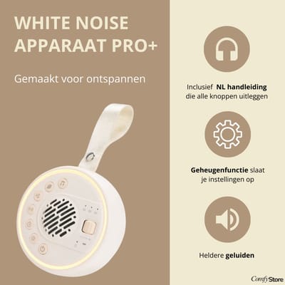 Comfykids Slaapgeluiden Apparaat voor Kinderen – White Noise,- Natuurgeluiden & Nachtlamp – Bluetooth