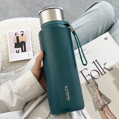 Thermosbeker van roestvrij staal voor mannen en vrouwen  Hoogwaardig theezakje en waterseparatie  Waterbeker met grote capaciteit  Theekop voor mannen  Beker voor buiten 500ml