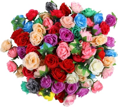 80 Stuks Kunstbloemen Hoofden, Rozen en Zijde Bloemen voor Bruiloft en Feestdecoratie, Perfect voor DIY Projecten en Creatieve Arrangementen