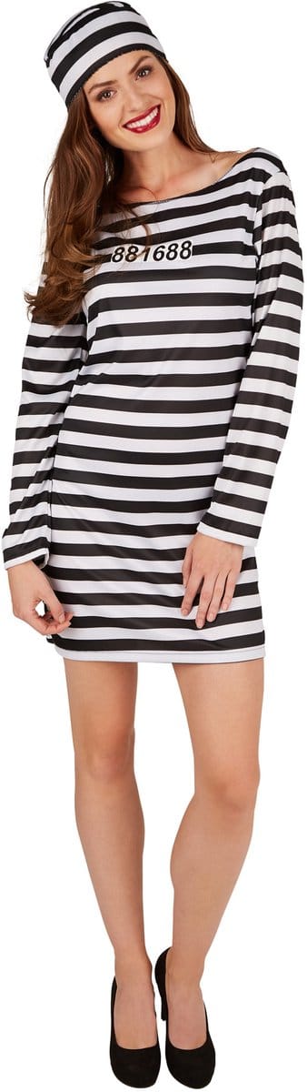 dressforfun - Gevangenisbruid XL - verkleedkleding kostuum halloween verkleden feestkleding carnavalskleding carnaval feestkledij partykleding - 301432
