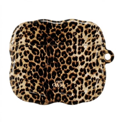 xoxo Wildhearts hoesje geschikt voor AirPods 3 - Wild Soul - Ook als telefoonhoesje verkrijgbaar - Schokbestendige wavy case - Koptelefoonhoesje - Beschermhoes met golvend design - Luipaard print