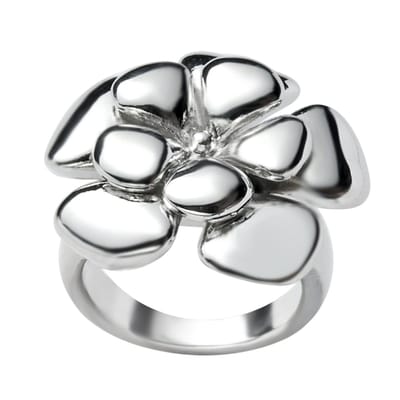 Behave - Ring - Zilverkleurige Bloem Ring – Metalen Statement Ring – Elegant & Tijdloos – Nikkelvrij
