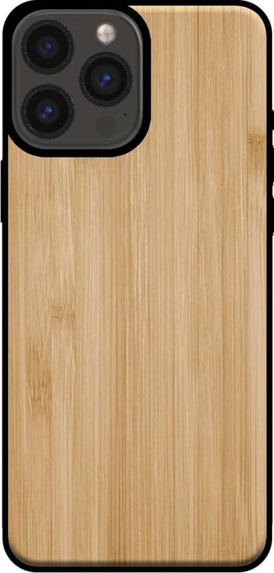 Smartphonica Telefoonhoesje voor iPhone 13 Pro Max met houten look - backcover bamboo kunsthout hoesje - Bruin geschikt voor iPhone 13 Pro Max