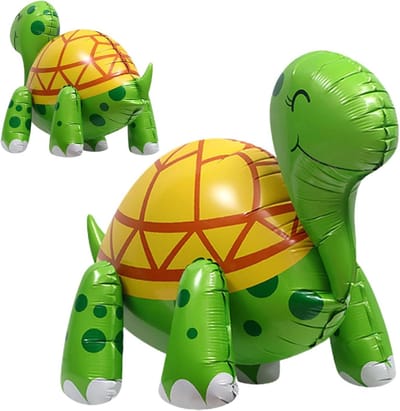 Opblaasbare Schildpad Ballon - Wandelende Dierenballon - Feestdecoratie Maken - Uniek 4D Sta-Design - 66 x 48 x 40 cm