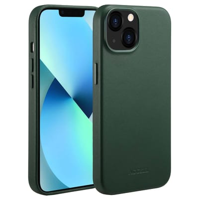 Accezz Hoesje - Geschikt voor iPhone 13 - geschikt voor MagSafe Leather Backcover - Cedar Green