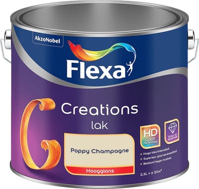 Flexa - Creations Lak Hoogglans - Poppy Champagne - Mengverf - 2,5 L