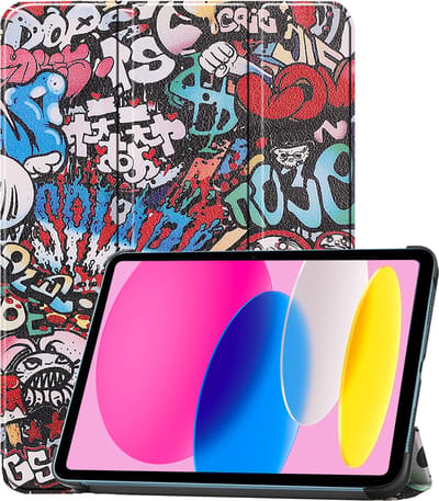 Hoesje - Geschikt voor Apple iPad 10 (2022) - 10.9 inch - 10e Generatie - Dun & Stevig - Trifold Bookcase - Hard Cover - Hardcover Book Case - Tablet Hoes - Graffity