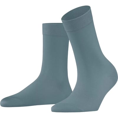FALKE Cotton Touch eenkleurig katoen sokken dames blauw - maat 35-38