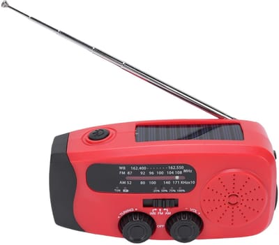 Dailygoods- Weerradio 2000mAh - Zonne-energie - AM/FM/WB - LED-zaklamp - SOS-alarm - Noodsituaties/Paraatheid - Noodradio