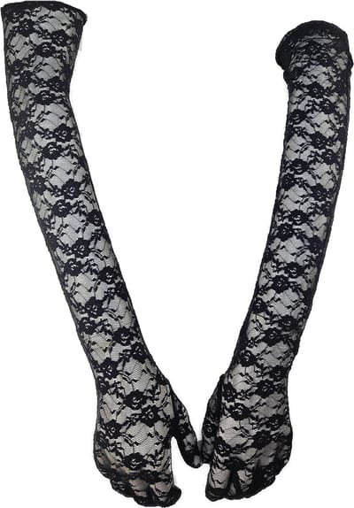 BamBella® - Lange Handschoenen Zwart kant - Sexy handschoenen dames -