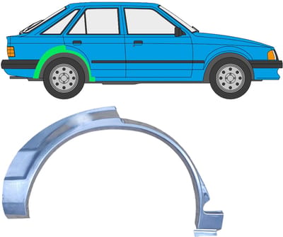 Reparatiepaneel achterspatbord voor Ford Escort 1980-1986 / Rechts