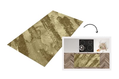 Keukenloper - Loper keuken - Gold - Glitter - Structuur - 120x60 cm - Keukenloper vinyl