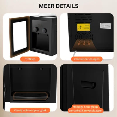 CRLYN® Waterkoeler - Waterdispenser met Koud Water - Waterkoeler Dispenser - Zwart