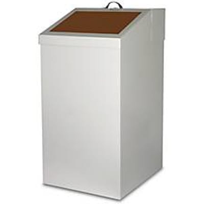 Kringloopmateriaal verzamelaar, volume 54 l, met binnenbak, gegalvaniseerd staal, B 340 x D 380 x H 650 mm, bruin