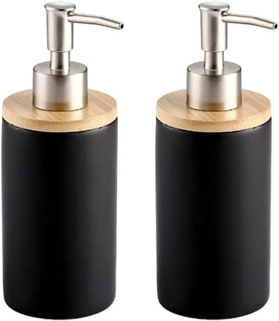 Set van 2 keramische zeepdispensers van 400 ml, Scandinavisch design, ideaal voor keuken en badkamer, lotion en handzeep