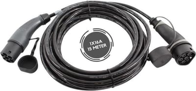 Ratio Basic Line laadkabel auto | type 2 naar type 2 | 3.7 kW | fase 1 - 16A | 15 meter