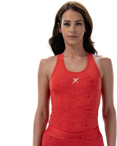 Drop Shot Cayenne Mouwloos T-shirt Rood L Vrouw