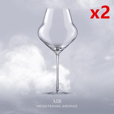 2 Stuks Ocean X Lucaris Lucht Verhogende Aroma's Wijnglas Ultra Brede Kelk Gemakkelijk Draaiende Kelk Ultradunne Sommelier Cup Wijnglas 600ml white