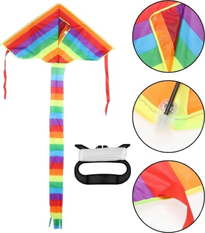 Vlieger XL - Regenboog staartvlieger- 170 x 87 x 290 cm