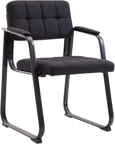 CLP Stoel met armleuningen Canada B, gestoffeerde bezoekersstoel met stofbekleding Stof/zwart
