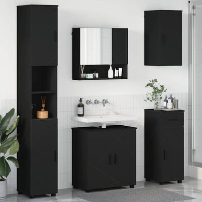 vidaXL - Badkamermeubel - Set - 5 - st - Zwart - 61 - x - 35 - x - 64 - cm