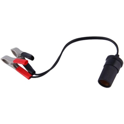 12v Auto Accu Terminal Clip-on Sigarettenaansteker Stroomaansluiting Adapter Klem black