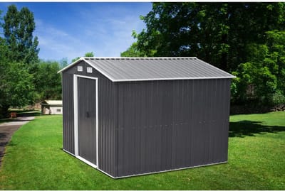 Vente-unique Tuinhuis van grijs gegalvaniseerd staal MANSO - 6,6m²