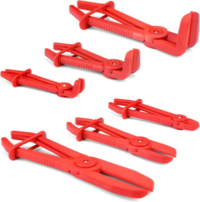 Set van 6 Slangklem Pliers, Rechte en 90° Hoekige Pliers voor Flexibele Slangen en Remsystemen